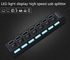 LED Işık Ekran Splitter USB Masa Hub Bağımsız Anahtarı Dönüştürücü Ile 2.0 7 Portu Çok Arayüz Tedarikçi